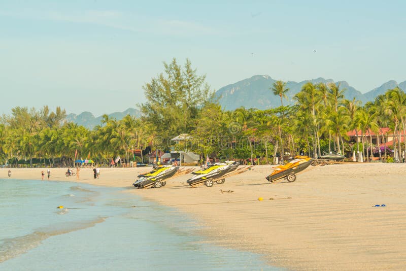 Παραλία Cenang Pantai σε Langkawi, Μαλαισία στοκ εικόνα