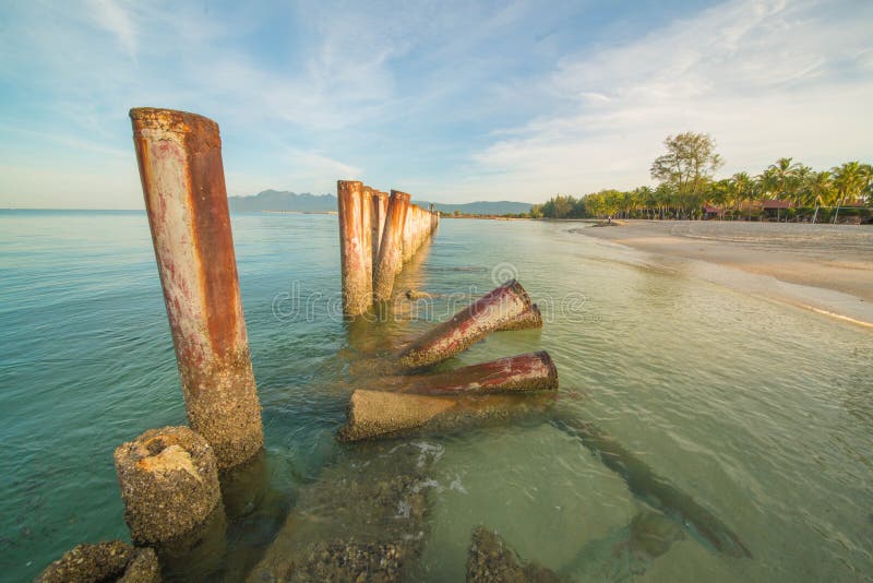 Παραλία Cenang Pantai σε Langkawi, Μαλαισία στοκ φωτογραφία με δικαίωμα ελεύθερης χρήσης