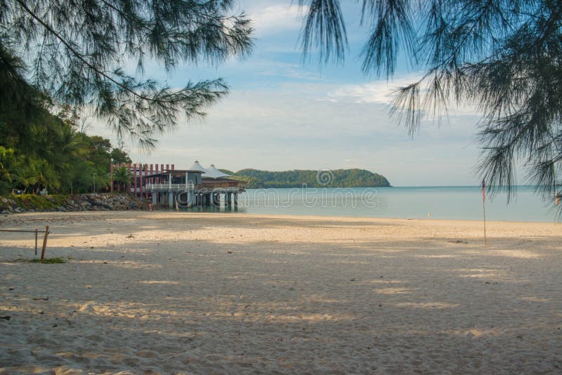 Παραλία Cenang Pantai σε Langkawi, Μαλαισία στοκ εικόνες με δικαίωμα ελεύθερης χρήσης