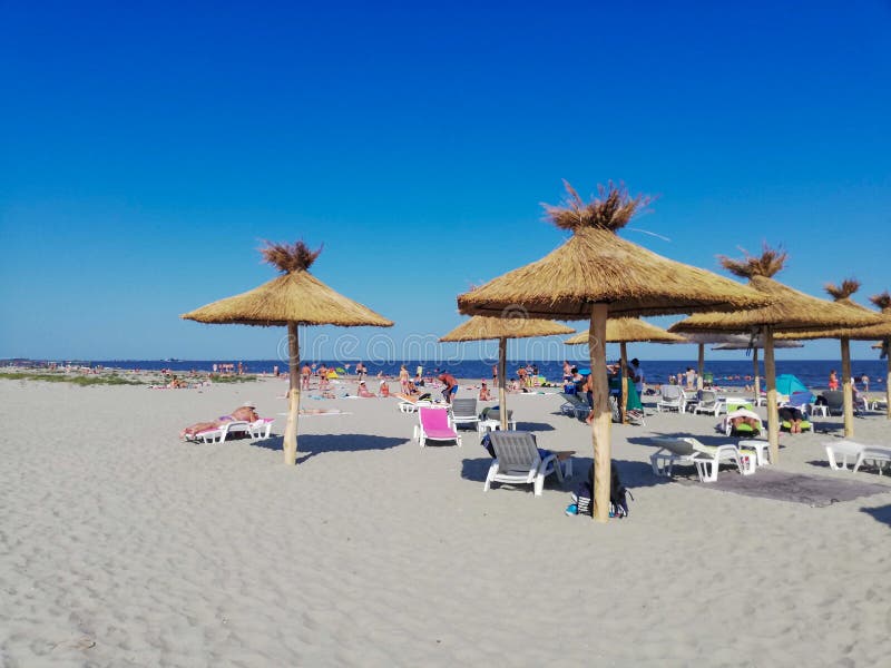 παραλία σουλίνα η πιο όμορφη άγρια παραλία της πολιτισμένης ρουμανίας. στοκ φωτογραφία