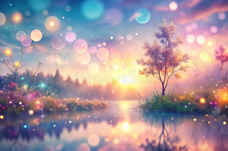 Παστέλ Dreamscape Soft Bokeh Light και Ethereal Serenity για μια οπτική εμπειρία ηρεμίας ελεύθερη απεικόνιση δικαιώματος