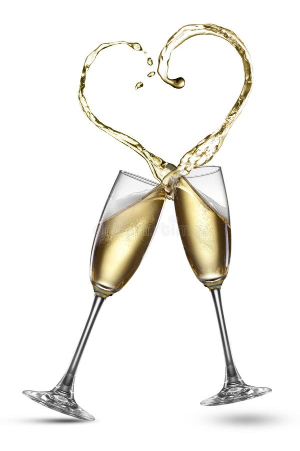 Παφλασμός CHAMPAGNE στη μορφή της καρδιάς που απομονώνεται στοκ φωτογραφία με δικαίωμα ελεύθερης χρήσης