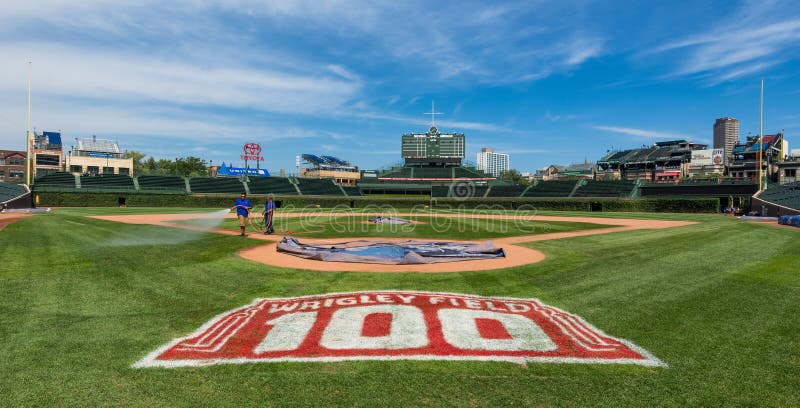 Celebrating 100 years of baseball at Wrigley Field in Chicago, Illinois. Celebrating 100 years of baseball at Wrigley Field in Chicago, Illinois