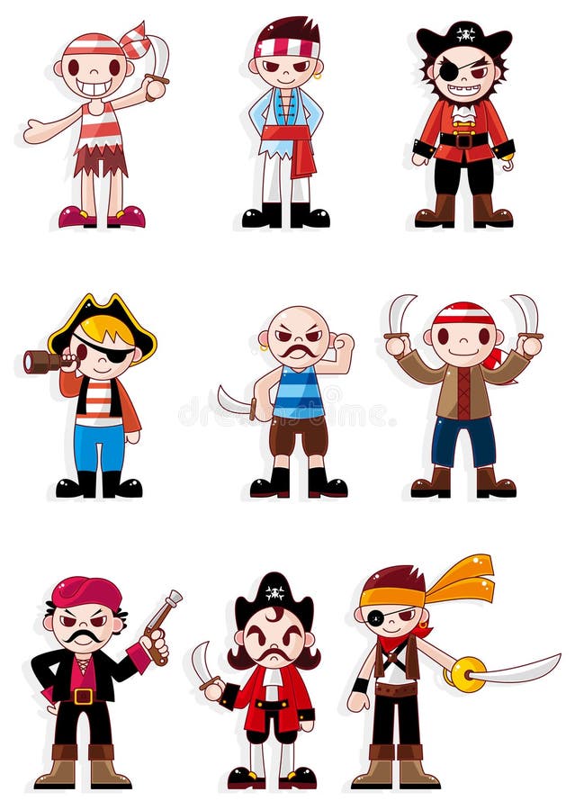 Cartoon pirate icon,vector drawing. Cartoon pirate icon,vector drawing