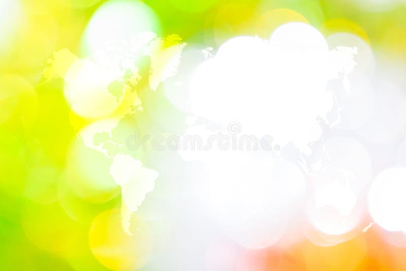 Περίληψη bokeh του φωτός με τον παγκόσμιο χάρτη στοκ εικόνες