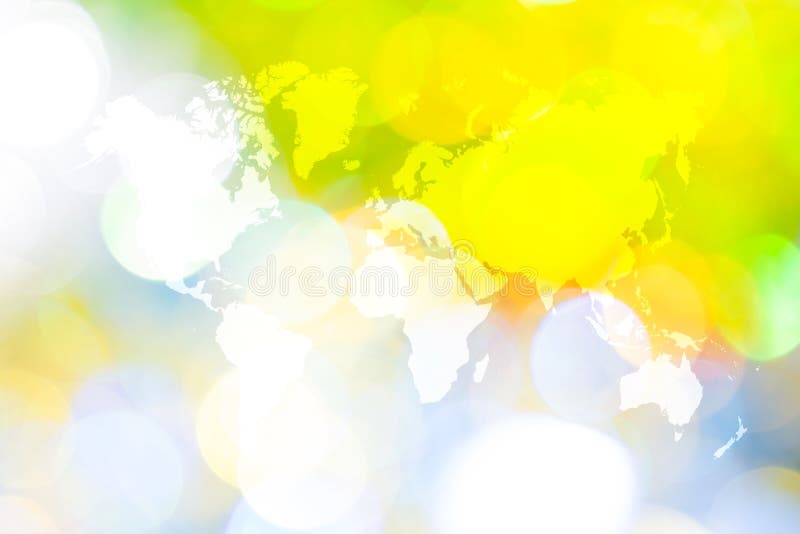 Περίληψη bokeh του φωτός με τον παγκόσμιο χάρτη στοκ εικόνες με δικαίωμα ελεύθερης χρήσης