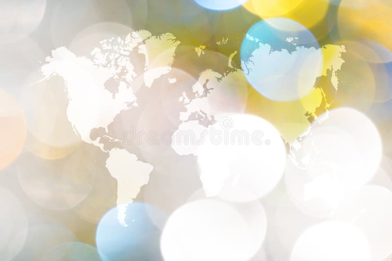 Περίληψη bokeh του φωτός με τον παγκόσμιο χάρτη στοκ φωτογραφίες με δικαίωμα ελεύθερης χρήσης