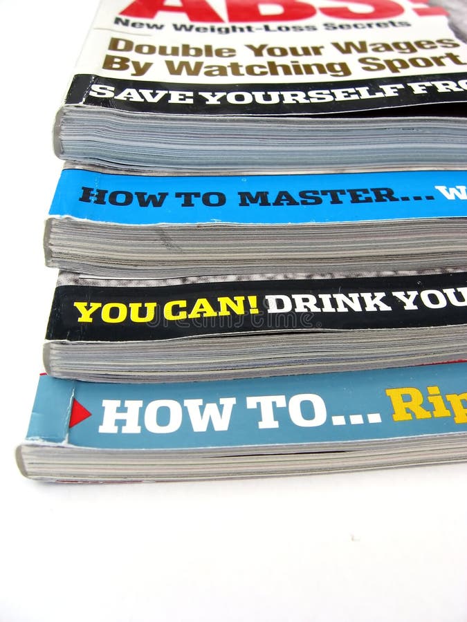 Pile of magazines on a white background. Pile of magazines on a white background