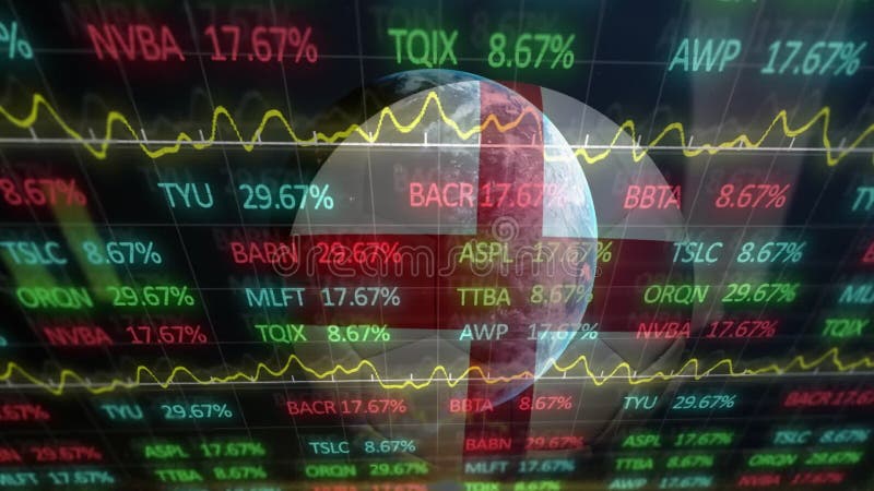 Περιστρεφόμενη κίνηση της Γης με δεδομένα χρηματιστηρίου και γραφήματα υπερκείμενου υδρόγειου ελεύθερη απεικόνιση δικαιώματος