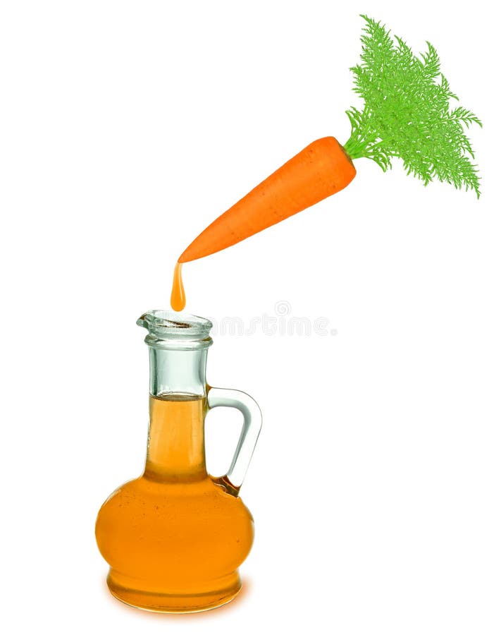 Carrot oil on white background. Carrot oil on white background