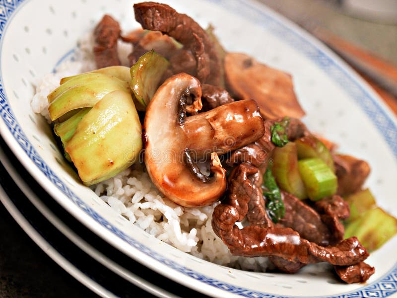 πιάτο πιάτων stirfry στοκ φωτογραφία