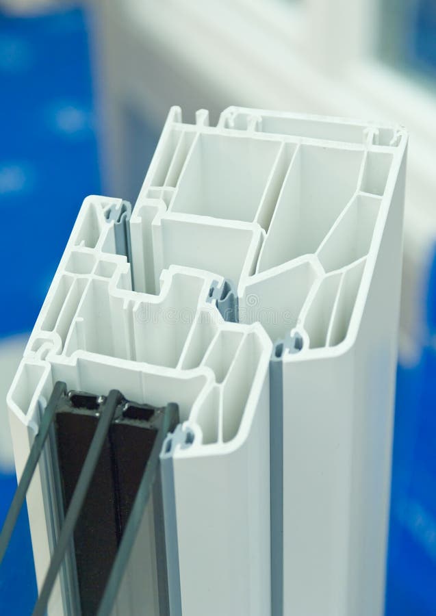 Cutaway model of a plastic window frame. Cutaway model of a plastic window frame