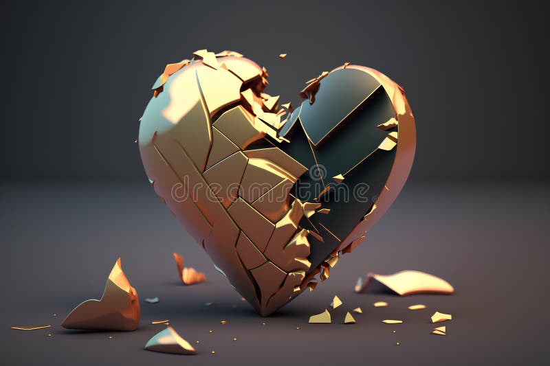 πληγωμένη καρδιά σε σκούρο φόντο 3d απεικόνιση απόδοσης. διανυσματική απεικόνιση