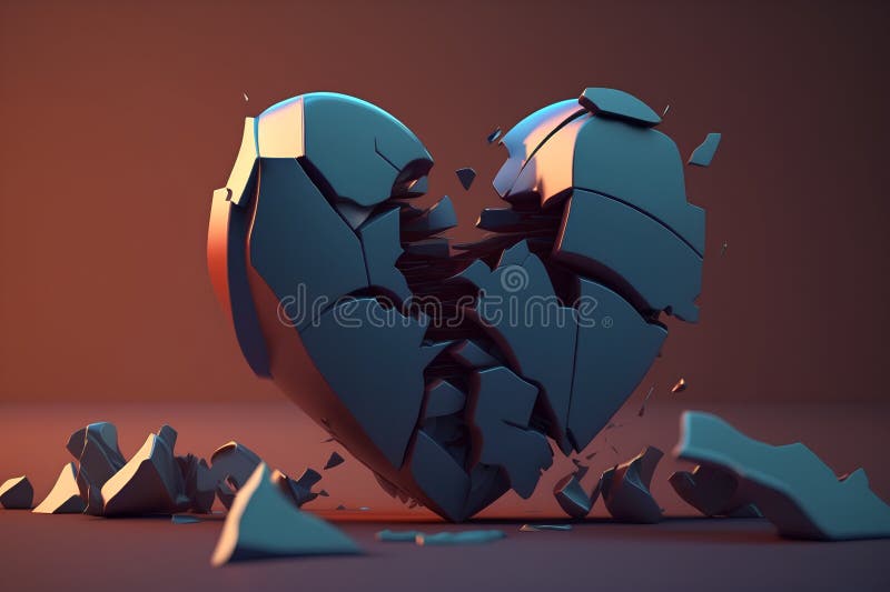 πληγωμένη καρδιά σε σκούρο φόντο 3d απόδοση 3d απεικόνιση. ελεύθερη απεικόνιση δικαιώματος