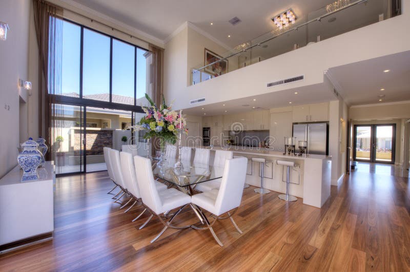 Modern White Open Plan Kitchen in Luxurious new family home. Modern White Open Plan Kitchen in Luxurious new family home