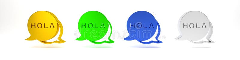 πολύχρωμο εικονίδιο hola απομονωμένο σε λευκό φόντο. μινιμαλισμός έννοια 3δ απεικόνιση απόδοσης διανυσματική απεικόνιση