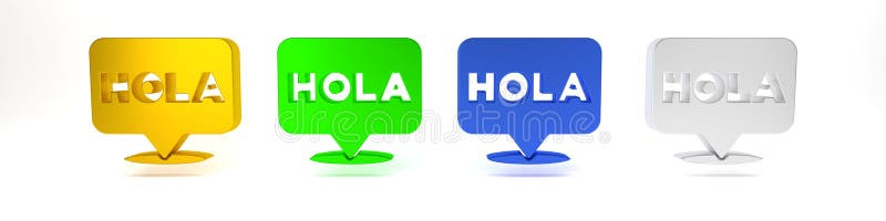 πολύχρωμο εικονίδιο hola απομονωμένο σε λευκό φόντο. μινιμαλισμός έννοια 3δ απεικόνιση απόδοσης απεικόνιση αποθεμάτων