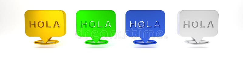 πολύχρωμο εικονίδιο hola απομονωμένο σε λευκό φόντο. μινιμαλισμός έννοια 3δ απεικόνιση απόδοσης απεικόνιση αποθεμάτων