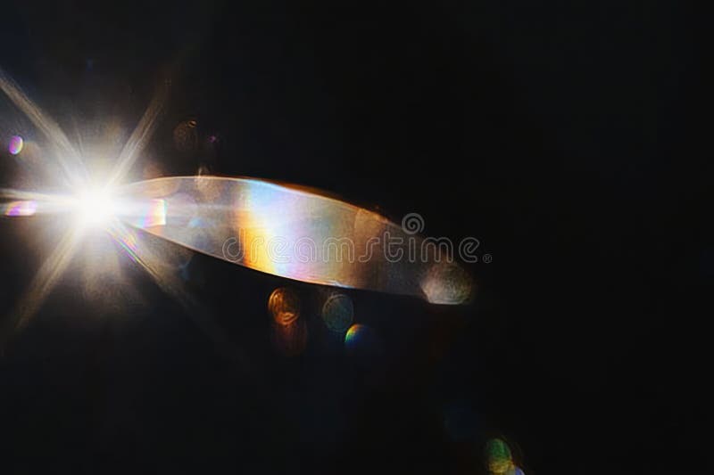 Πολύχρωμο κρυστάλλινο φως ουράνιου τόξου σε μαύρο φόντο : Αφηρημένη Αφηρημένη Πολύχρωμη Φωτοβολίδα Από Φακό Retro Bokeh An διανυσματική απεικόνιση