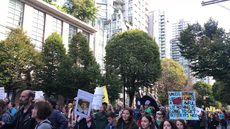 Πορεία για την αλλαγή του κλίματος Βανκούβερ Καναδάς Σεπτέμβριος 2019