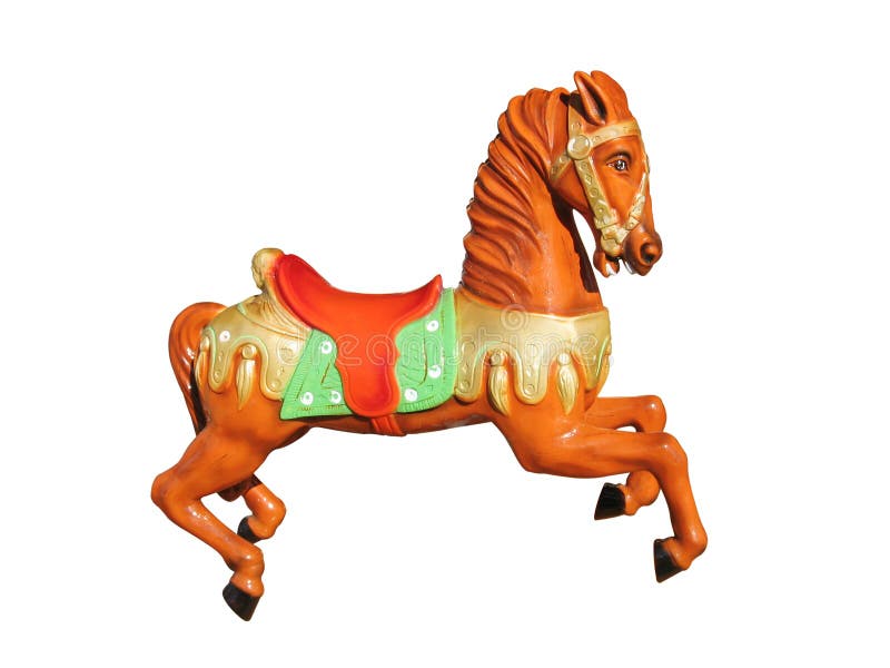 Carousel orange horse on a white background. Carousel orange horse on a white background