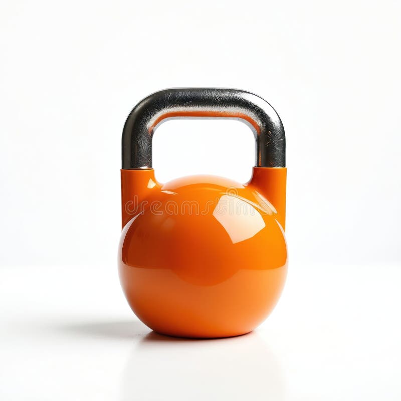Πορτοκαλί kettlebell απομονωμένο. Αθλητικός εξοπλισμός. Βαρύ φορτίο σιδήρου για γυμναστική σώματος. Γυμναστική με χαζοπούλα διανυσματική απεικόνιση