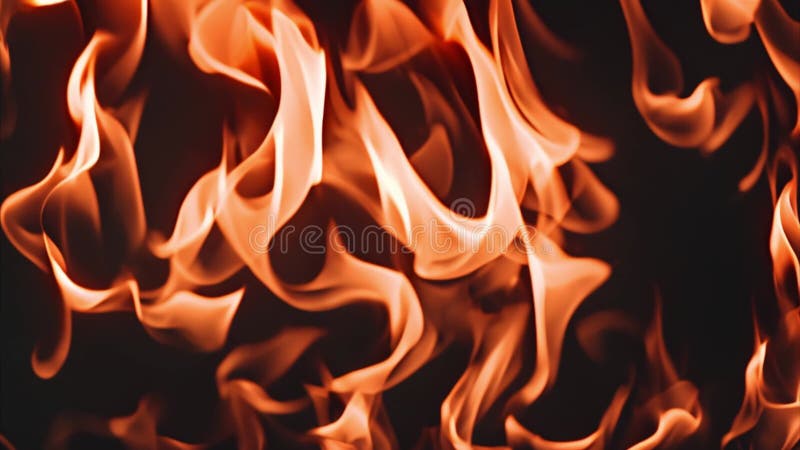 πορτοκαλί φλόγες που χορεύουν σε μαύρο φόντο απεικόνιση αποθεμάτων