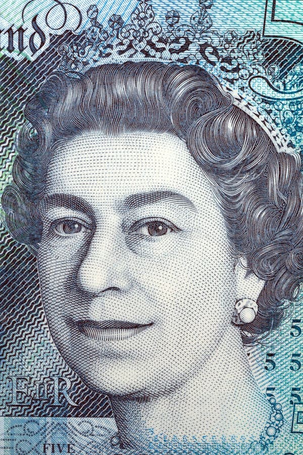 Πορτρέτο βασίλισσας Elizabeth II από πέντε λίβρες στοκ εικόνα με δικαίωμα ελεύθερης χρήσης Πορτρέτο βασίλισσας Elizabeth II από πέντε λίβρες στοκ εικόνα με δικαίωμα ελεύθερης χρήσης