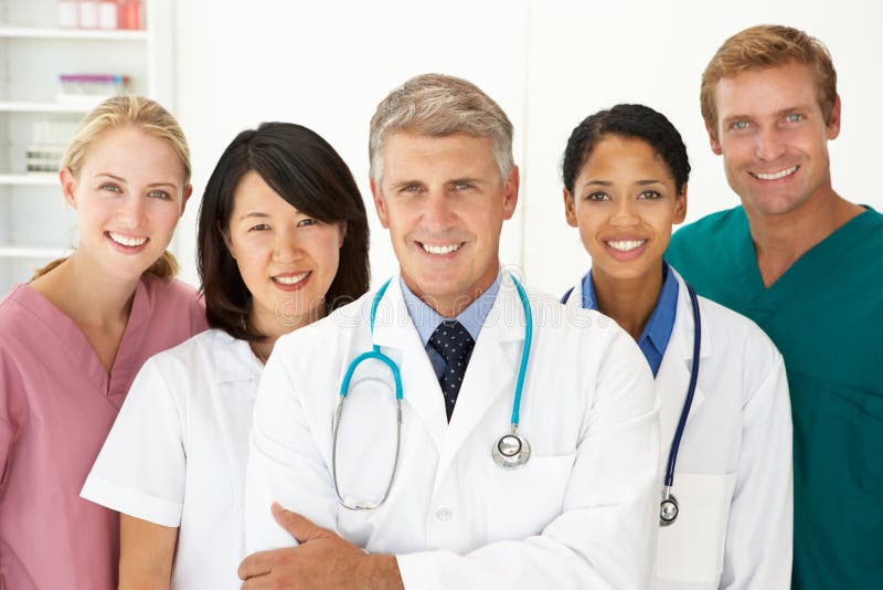 Portrait of medical professionals smiling at camera. Portrait of medical professionals smiling at camera