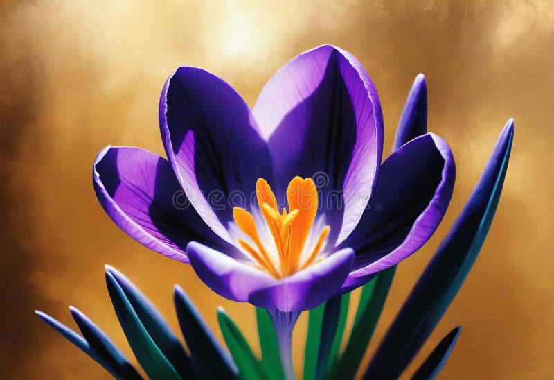 πορφυρή εικόνα popoptox crocus spring. απεικόνιση αφίσας από πορφυρό crocus spring
