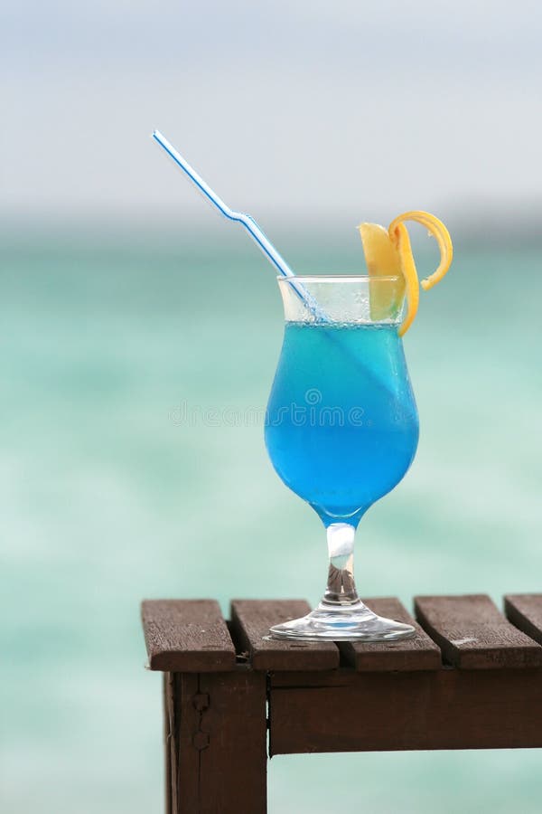 A cocktail drink on tropical beach. A cocktail drink on tropical beach