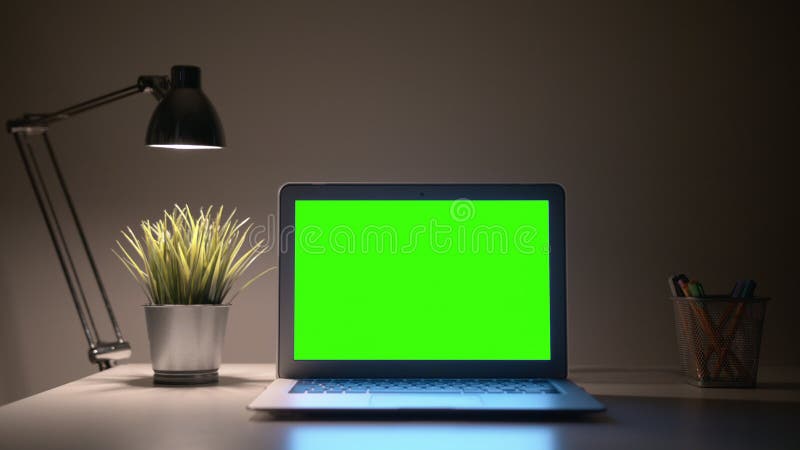 Πράσινη οθόνη lap-top στοκ φωτογραφία