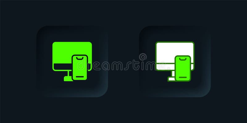 πράσινο online παραγγελία και εικονίδιο ταχείας παράδοσης τροφίμων απομονωμένο σε μαύρο φόντο. μαύρο τετράγωνο κουμπί. διάνυσμα απεικόνιση αποθεμάτων