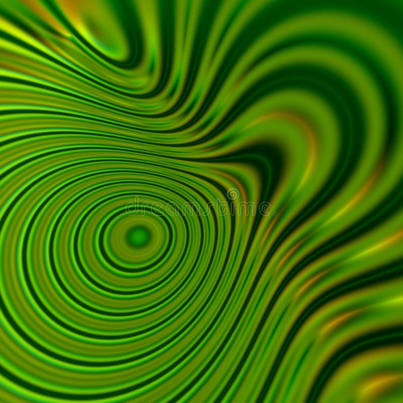 Πράσινο psychedelic υπόβαθρο μορφών Ενέργεια στρεβλώσεων Γραφικές ιδέες τέχνης Μαλακή ελαφριά επίδραση Ροή κύκλων Έννοια ύφους γρ απεικόνιση αποθεμάτων