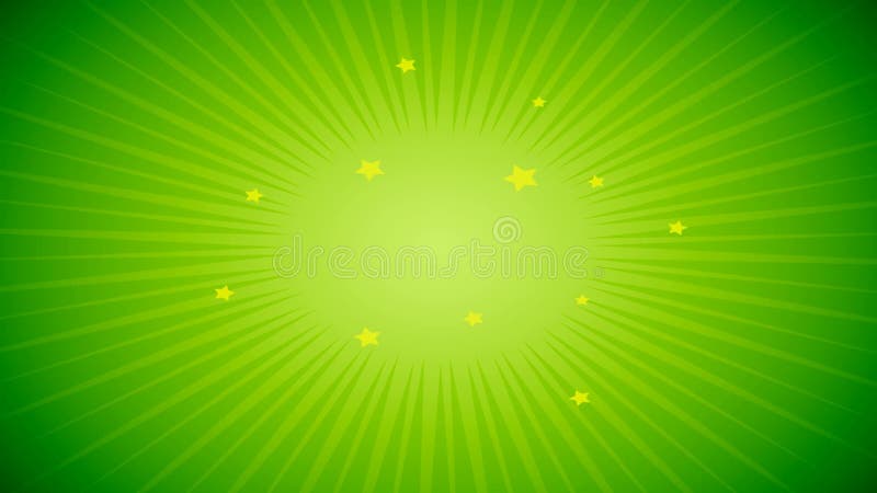 πράσινο αστέρια βρόχος κινούμενο κωμικό φόντο
