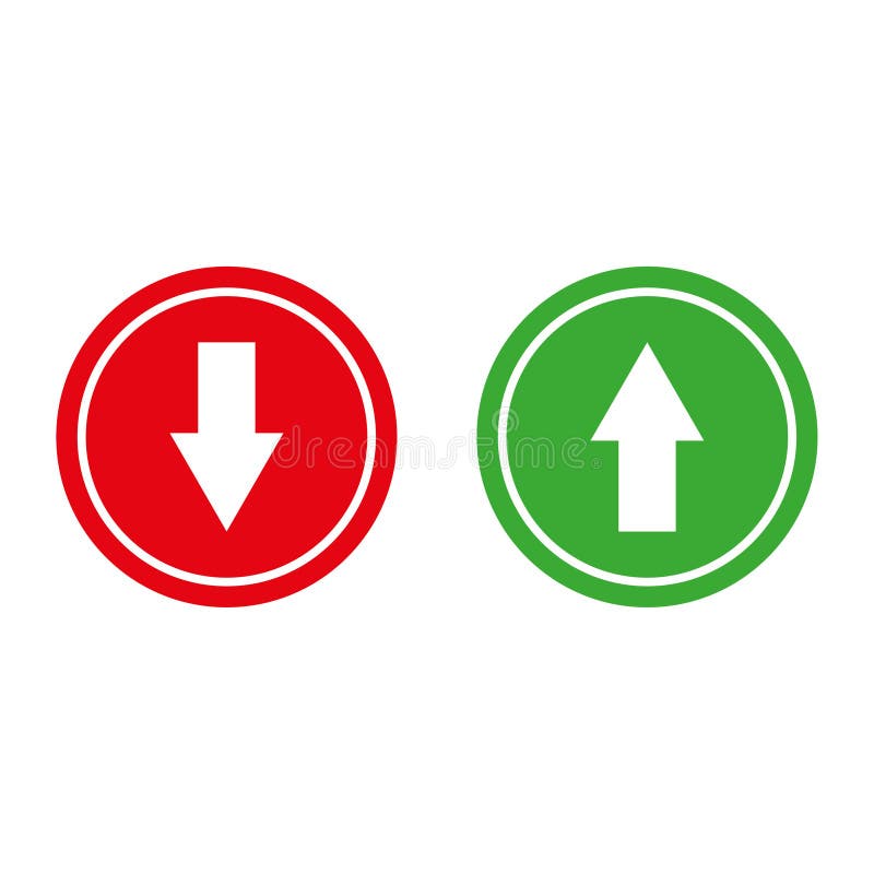 Green up down button. Vector illustration. EPS 10. Green up down button. Vector illustration. EPS 10.