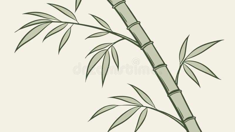 Πράσινοι Bamboo Μίσχοι και φύλλα Διανυσματικός σχεδιασμός Γεννητική AI διανυσματική απεικόνιση