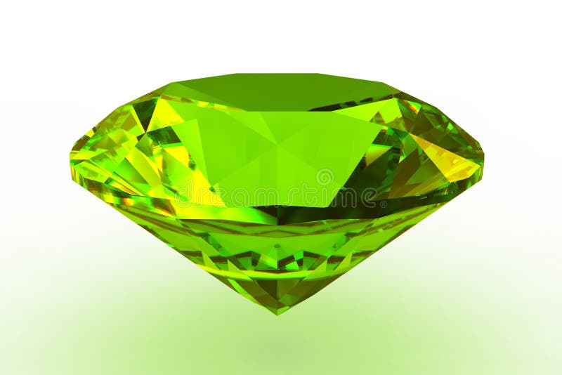 Round green topaz gemstone - 3D render. Round green topaz gemstone - 3D render