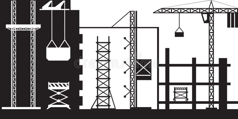 Scaffolding supplies for construction - vector illustration. Scaffolding supplies for construction - vector illustration