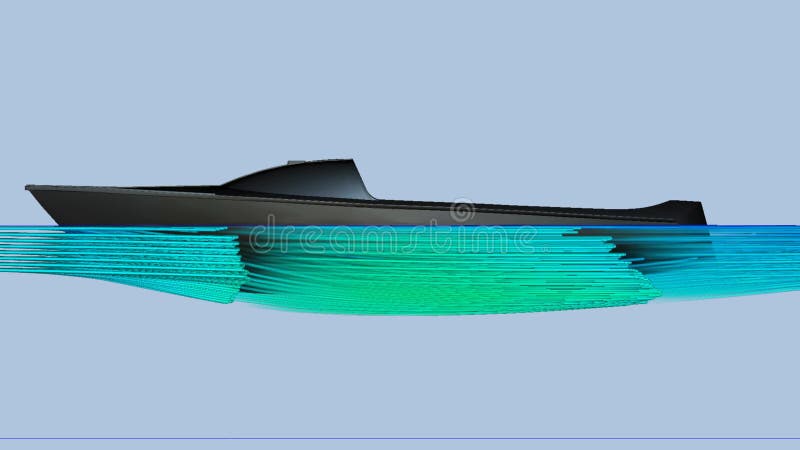 Προσομοίωση CFD για προσομοίωση ροής νερού και ροής Υπολογιστική δυναμική υγρών διανυσματική απεικόνιση