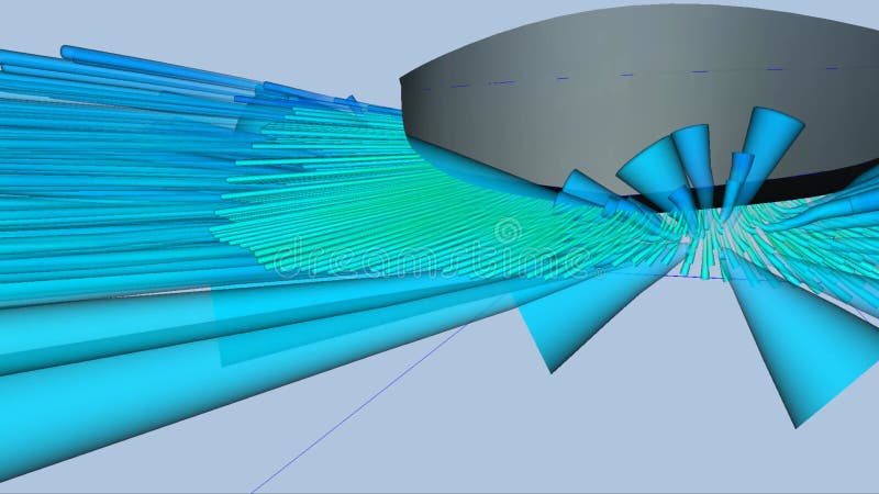 Προσομοίωση CFD για προσομοίωση ροής νερού και ροής Υπολογιστική δυναμική υγρών ελεύθερη απεικόνιση δικαιώματος