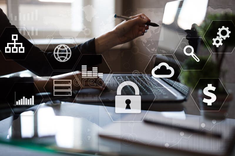 Προστασία δεδομένων, ασφάλεια Cyber, ασφάλεια πληροφοριών Επιχειρησιακή έννοια τεχνολογίας στοκ φωτογραφίες με δικαίωμα ελεύθερης χρήσης