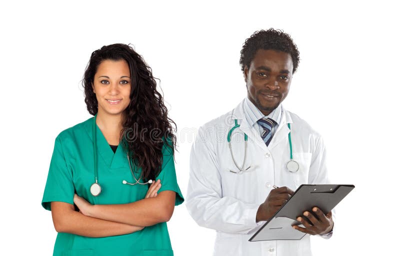 Health professionals isolated on a white background. Health professionals isolated on a white background