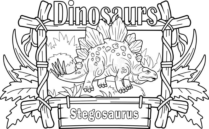 προϊστορικός stegosaurus dinosaur χρωματισμός αστεία απεικόνιση διανυσματική απεικόνιση