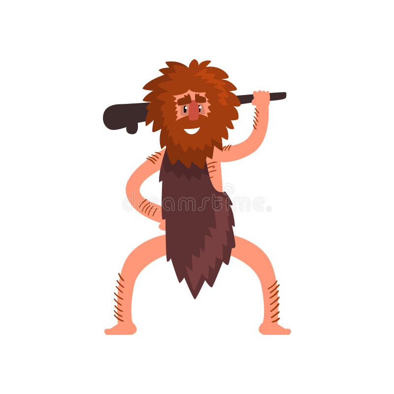 Πρωτόγονος caveman με την ξύλινη λέσχη, διανυσματική απεικόνιση κινούμενων σχεδίων χαρακτήρα ατόμων εποχής του λίθου προϊστορική ελεύθερη απεικόνιση δικαιώματος Πρωτόγονος caveman με την ξύλινη λέσχη, διανυσματική απεικόνιση κινούμενων σχεδίων χαρακτήρα ατόμων εποχής του λίθου προϊστορική ελεύθερη απεικόνιση δικαιώματος