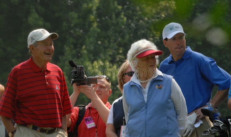 Former President George H. Bush and his wife Barbara Bush at the AT&T National. Former President George H. Bush and his wife Barbara Bush at the AT&T National