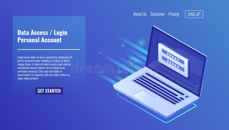Πρόσβαση στοιχείων, μορφή σύνδεσης στο lap-top οθόνης, προσωπικός απολογισμός, διαδικασία έγκρισης, διά κωδικός πρόσβασης, προσωπ διανυσματική απεικόνιση Πρόσβαση στοιχείων, μορφή σύνδεσης στο lap-top οθόνης, προσωπικός απολογισμός, διαδικασία έγκρισης, διά κωδικός πρόσβασης, προσωπ διανυσματική απεικόνιση