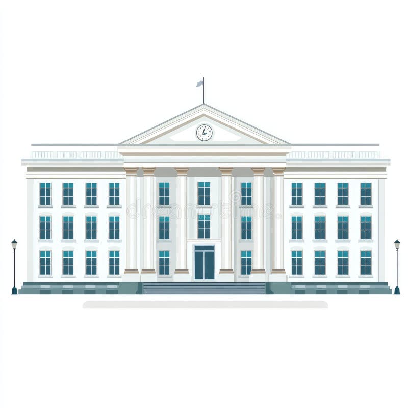 Πρόσοψη κτιρίου Grand Neoclassic Government διανυσματική απεικόνιση