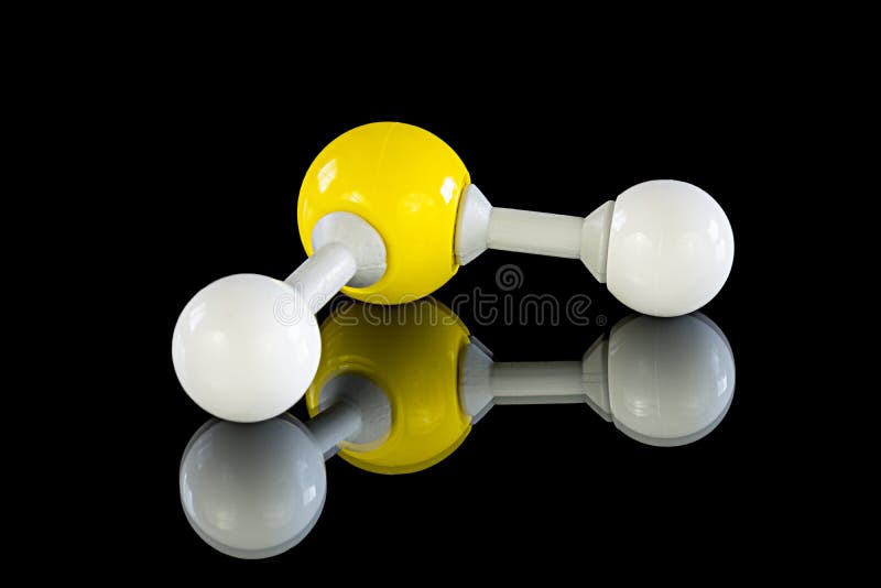 Hydrogen sulfide molecule made from a model. Hydrogen sulfide molecule made from a model