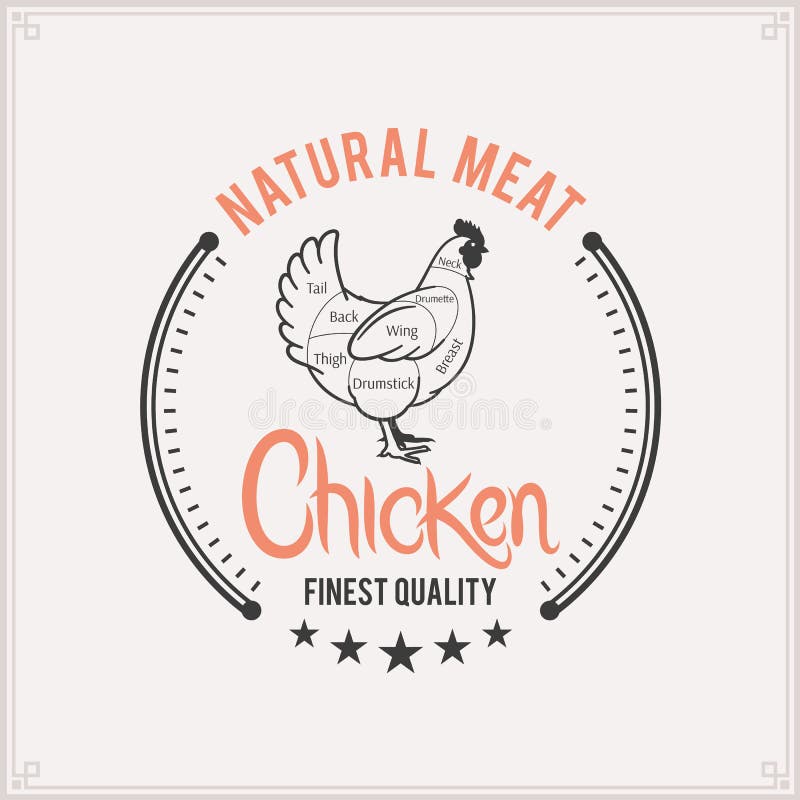 Vintage butchery label template and chicken cuts diagram. Can be used for menu, advertisement, banner, placard etc. Vintage butchery label template and chicken cuts diagram. Can be used for menu, advertisement, banner, placard etc.